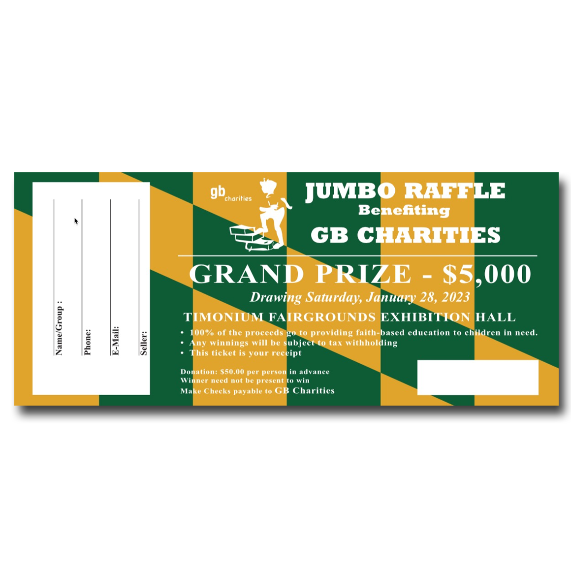 2023 Jumbo Raffle Ticket GB Charities — GB Charities