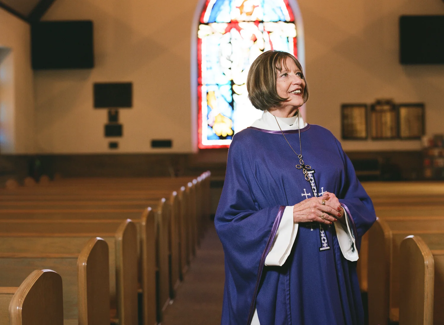 Bernadine is the priest of Holy Communion Episcopal Church, one of her multiple service roles in Rock Springs, Wyoming.