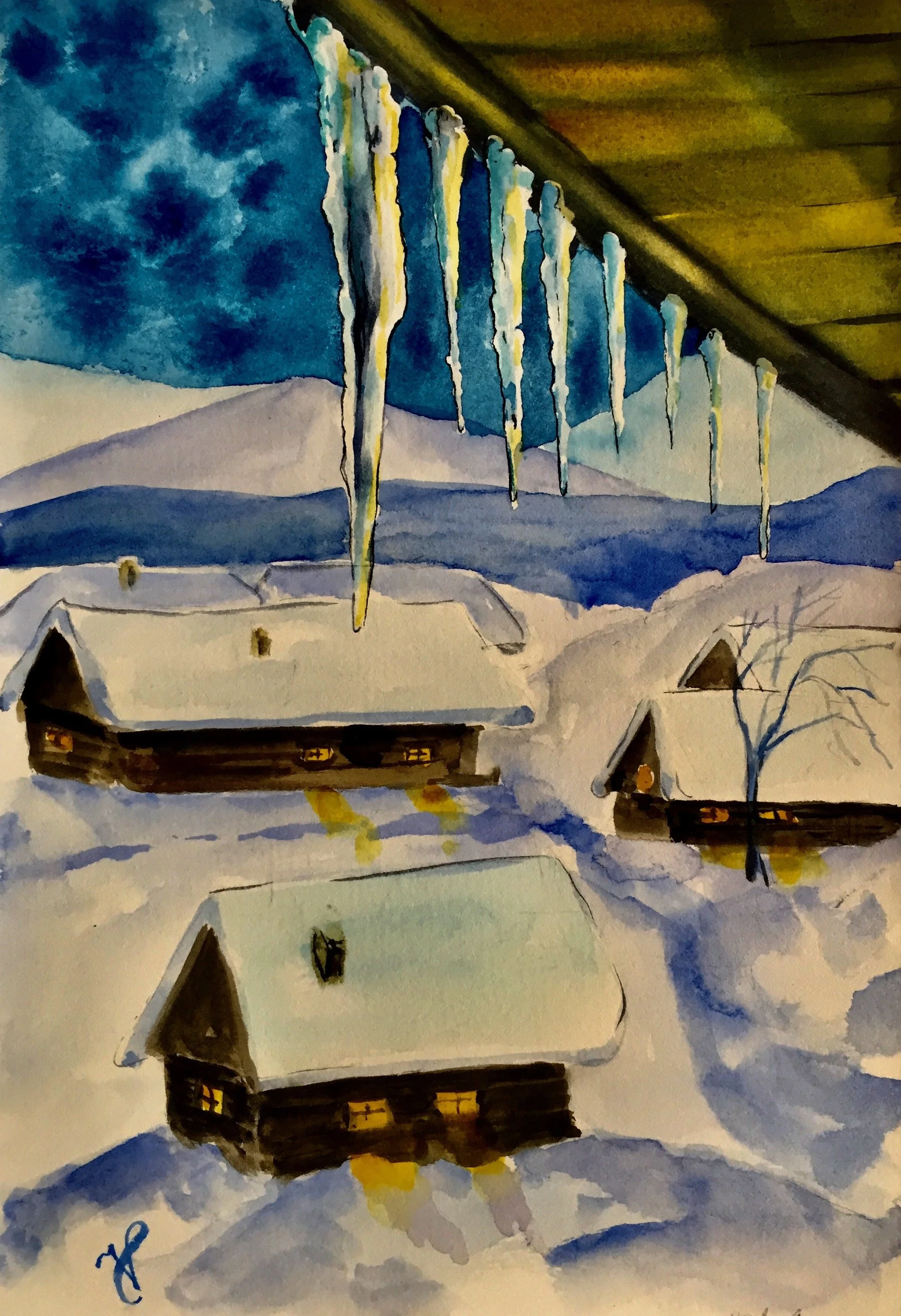 Câțiva țurțuri- e iarnǎ