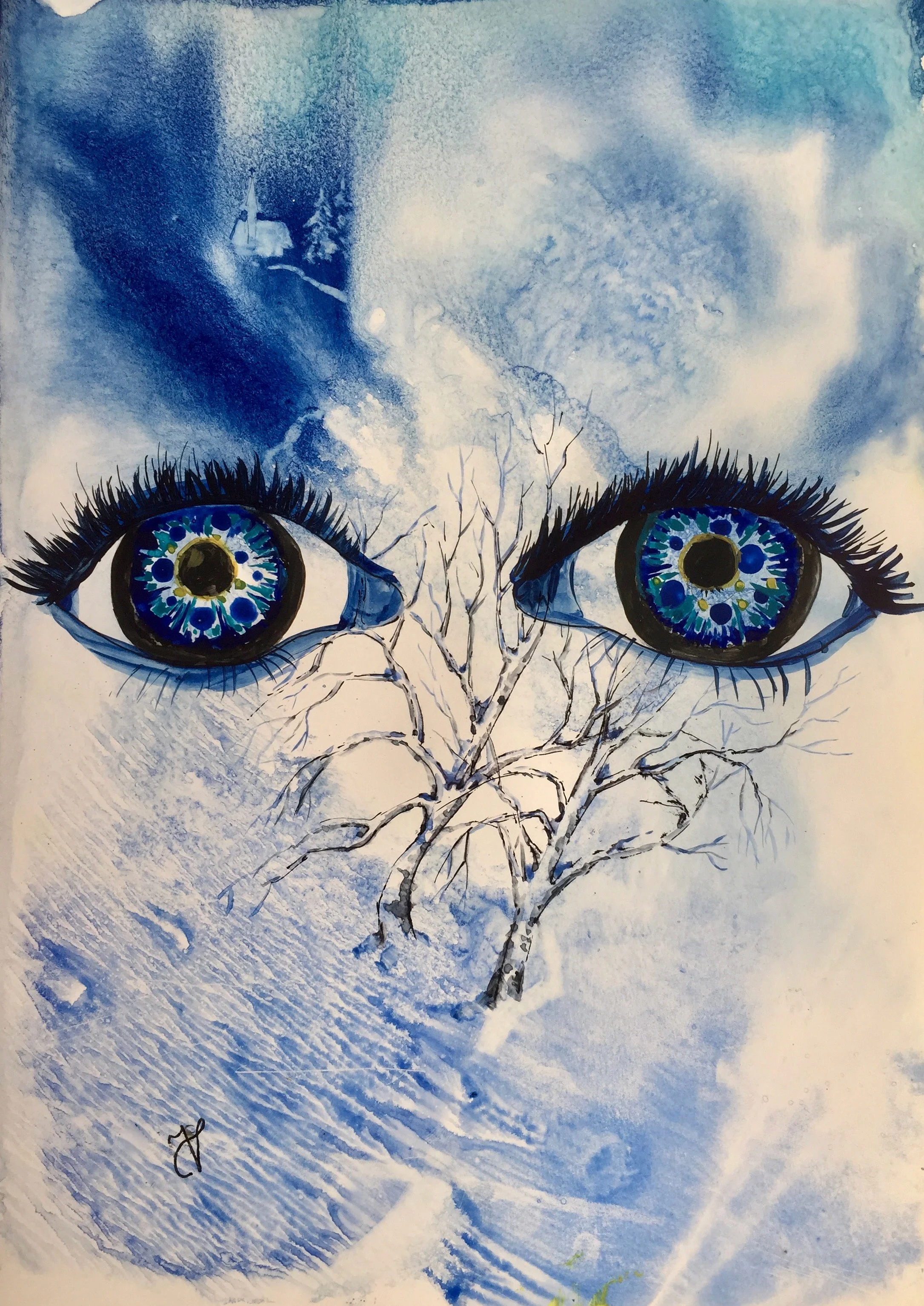 Ascunsǎ cǎrarea spre schit-doi ochi albaştri