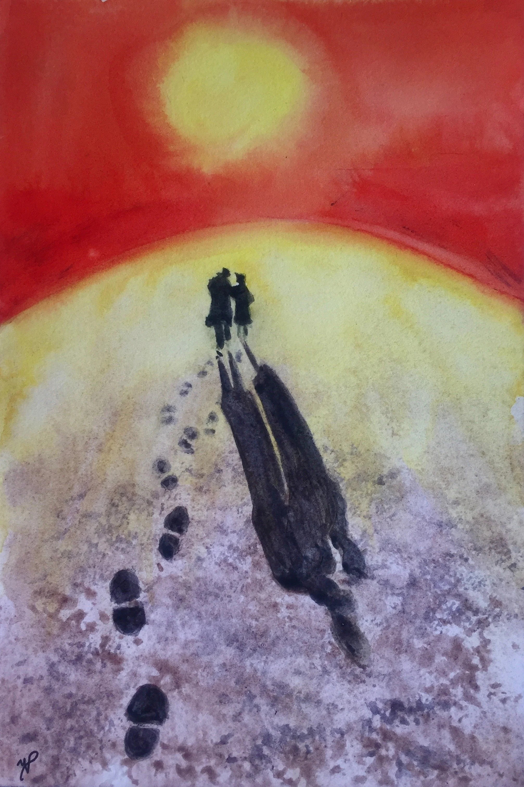 Urme de pași-praf pe drum