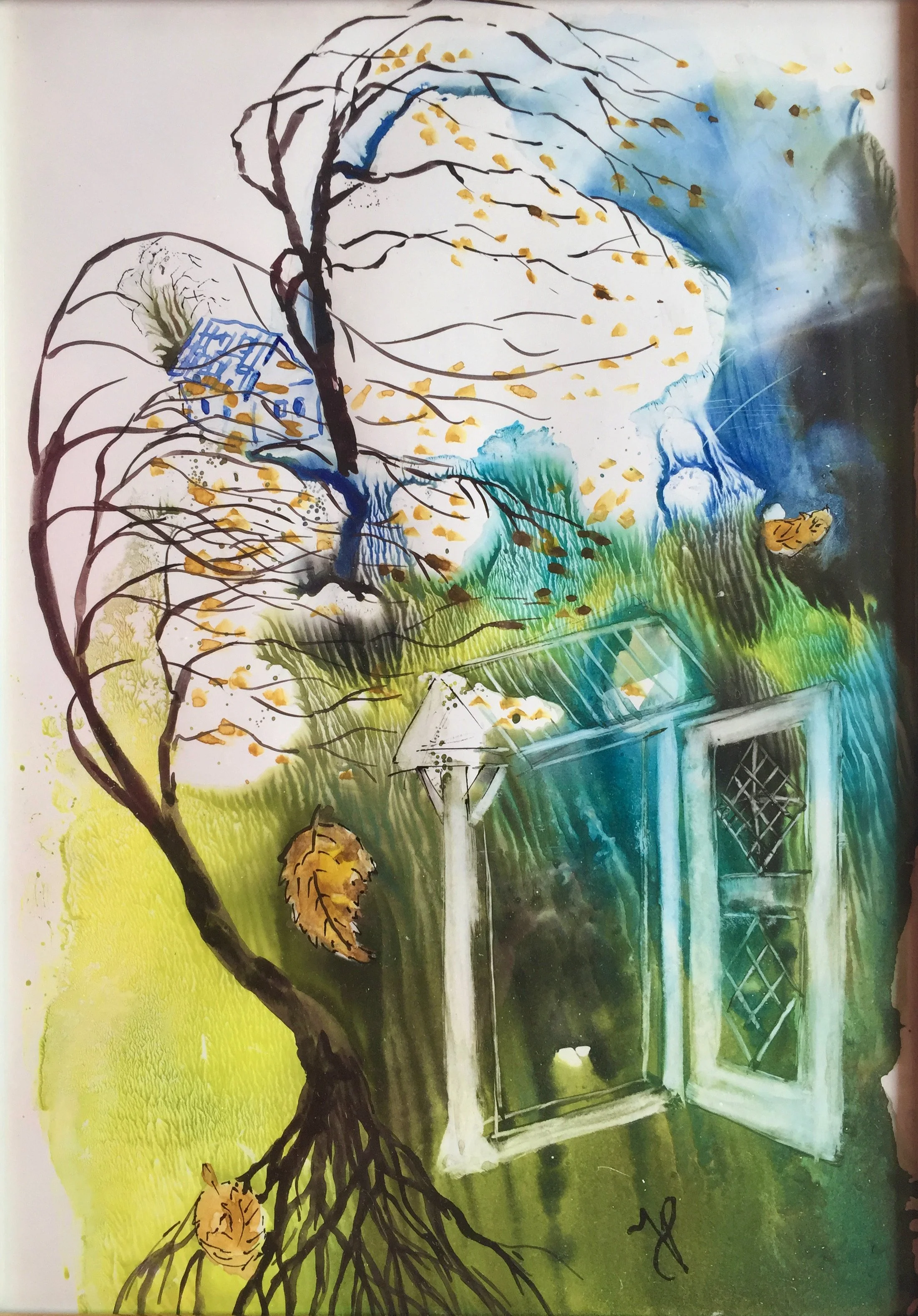 Vânt- nici o batistǎ pe prispa casei