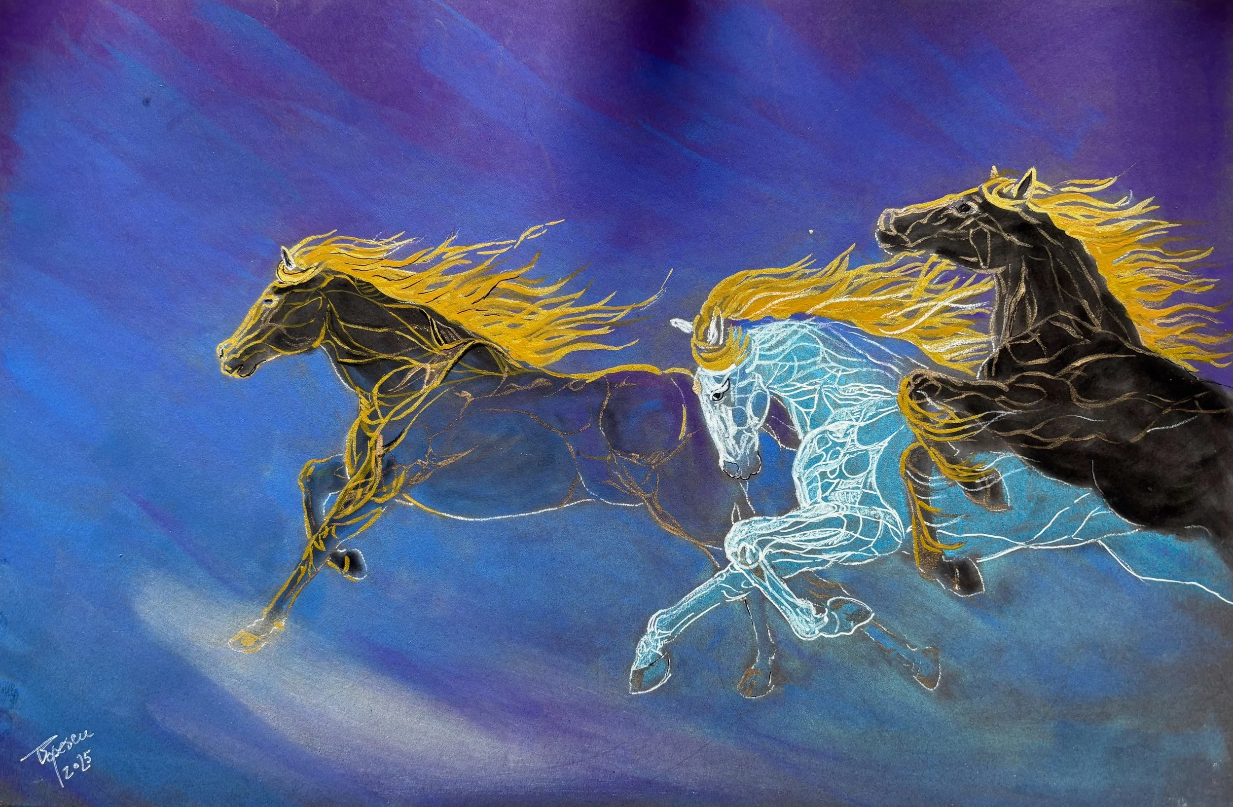 Fulgere aurii în noapte