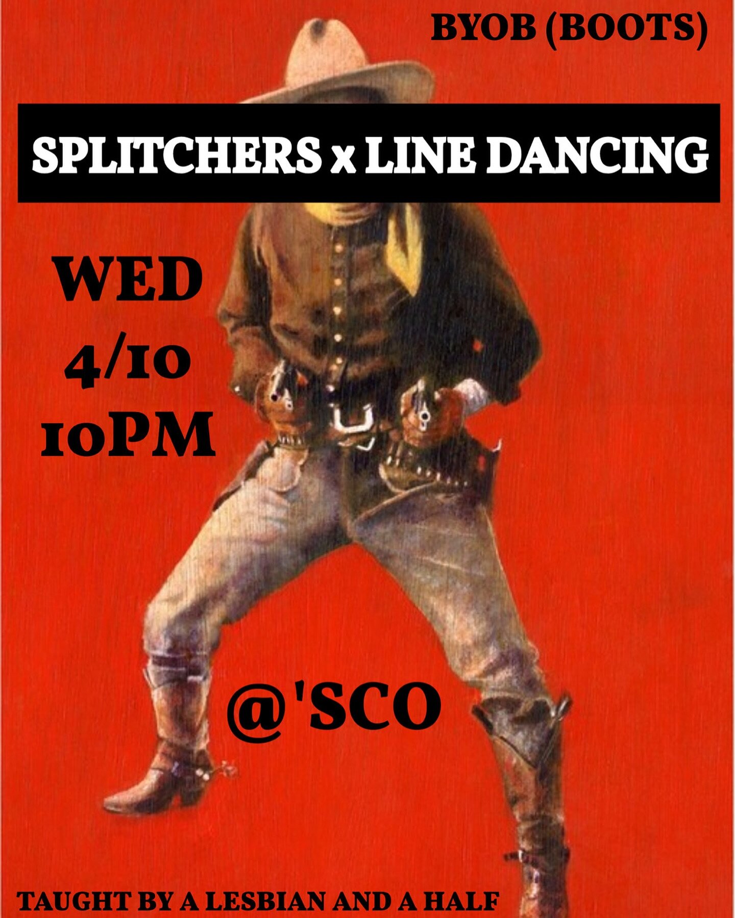 Bust out your boots again Wednesday! Come for the splitchers and stay for the line dances! All levels welcome🪩👢🤠🍻