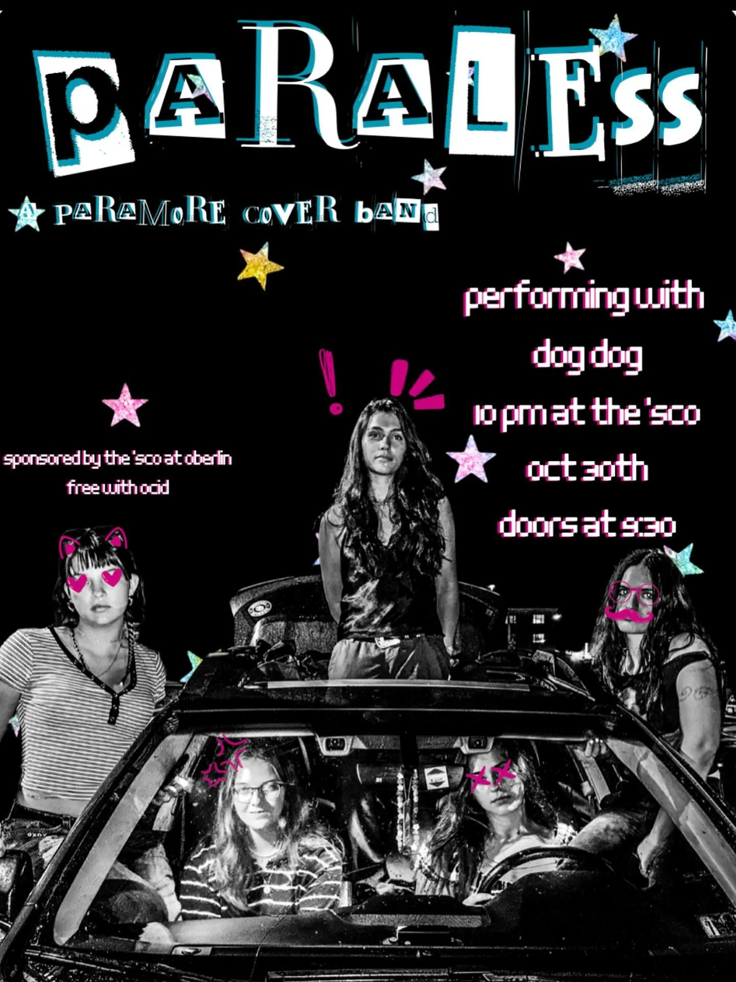 You&rsquo;ve heard of Paramore&hellip;. But have you heard of ParaLESS?? Well, you have now. On October 30th, come to the sco to watch an awesome coverband comprised of awesome people (Theren Haines, Isabel Corson, Lia Subramanian, Logan Greenbaum &a