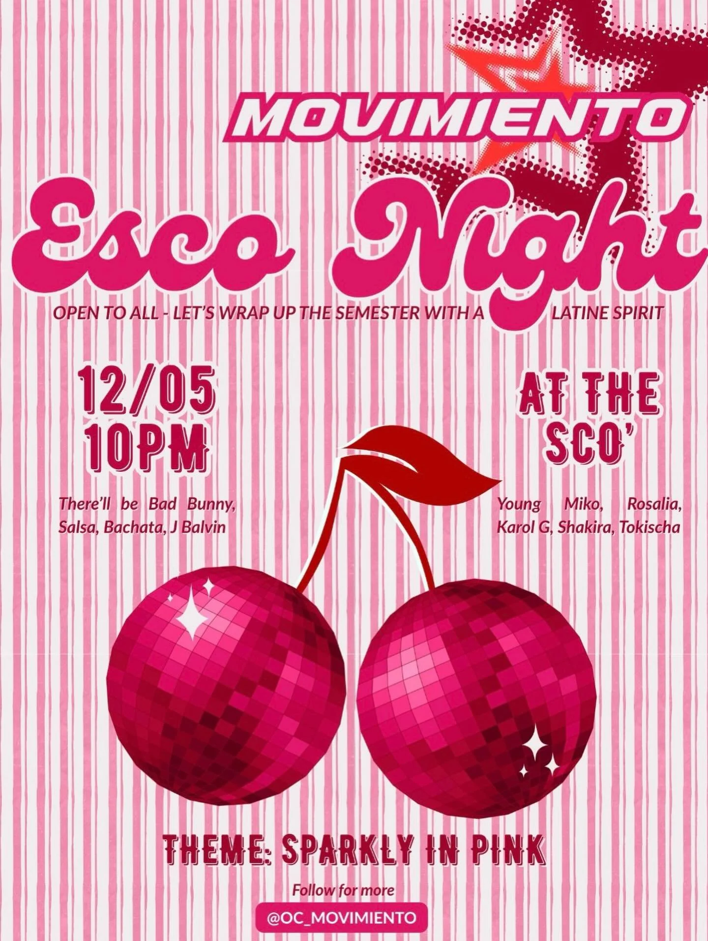 Moviemiento night is this Friday, December 5th at The &lsquo;Sco! Come dance and show your Latine spirit 🪩