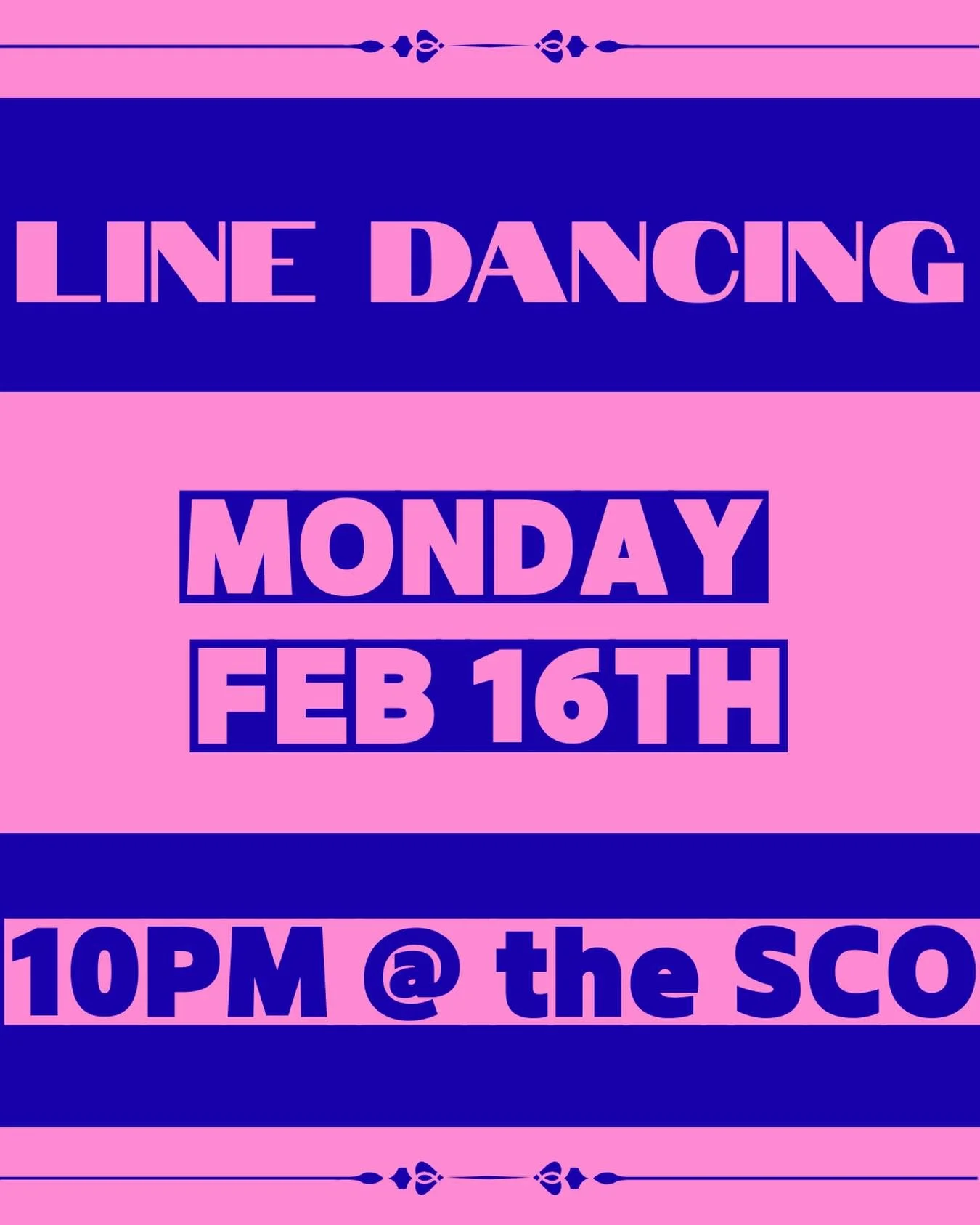 First line dancing of the semester is tomorrow, Feb 16th!! Come dance 🪩