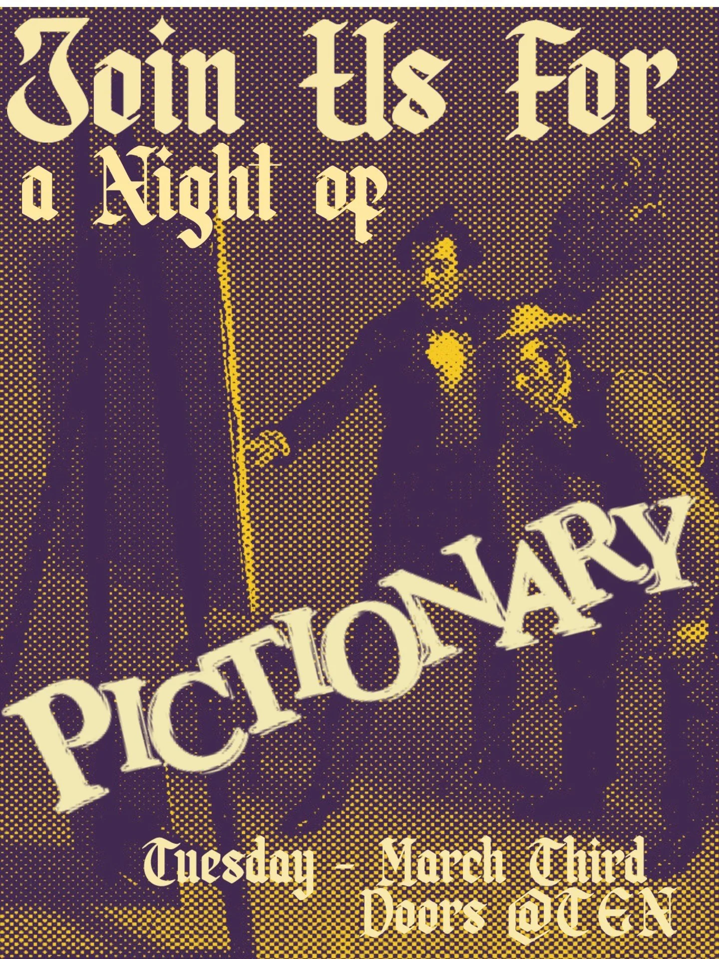 Tonight (3/3)! Bring your friends and come play Pictionary @ The 'Sco. Open at 10 pm 🙌🎨