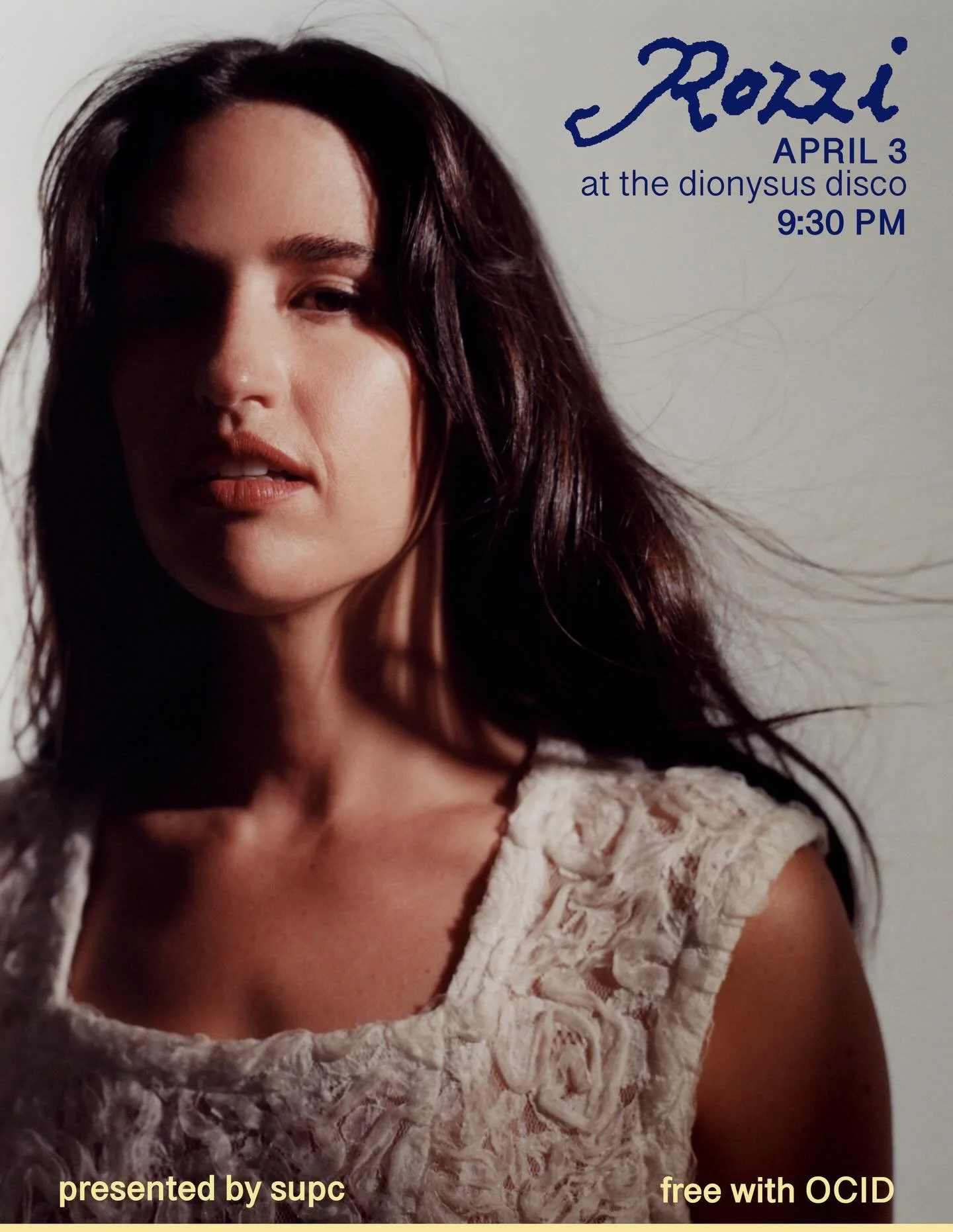 On Friday April 3rd Rozzi will be performing at the Sco!!! Come hear some modern soul-pop music from a talented singer-songwriter. Doors @ 9:30! And make sure to check out the singles from her upcoming album Fig Tree.