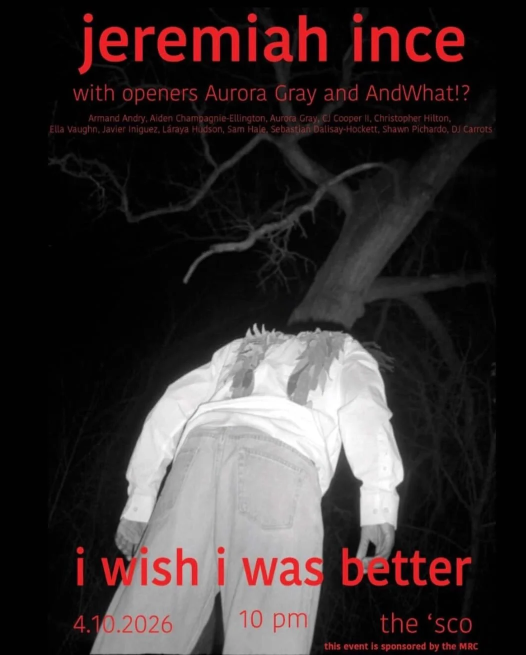 Come through to the &lsquo;Sco April 13th for Jeremiah&rsquo;s album release show!! It&rsquo;s going to be an amazing show with some amazing features so be sure to be there! Doors 9:30!!!
