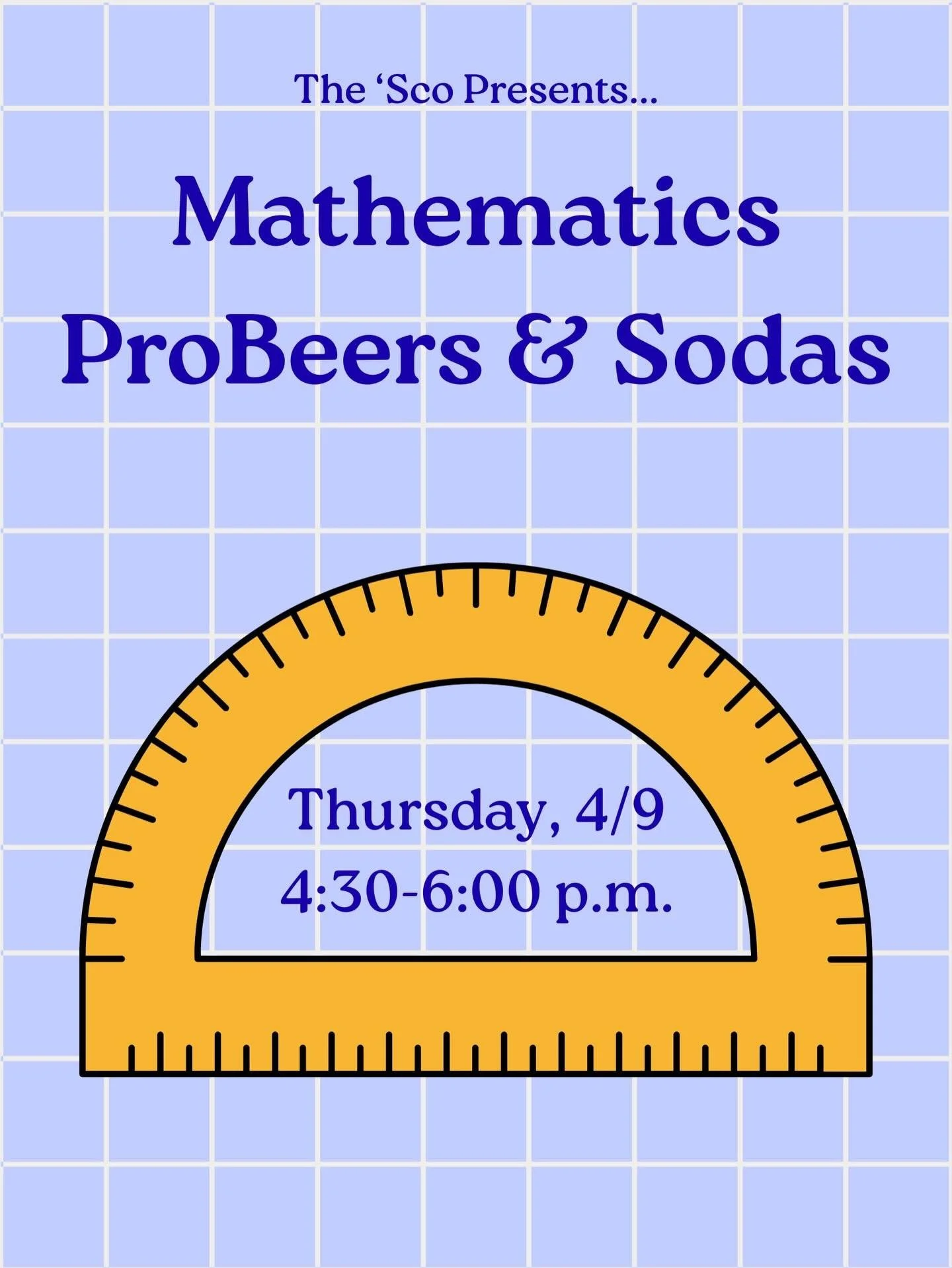 Join the Math department this Thursday to chat, play games, and enjoy free popcorn &amp; drinks 🍻
