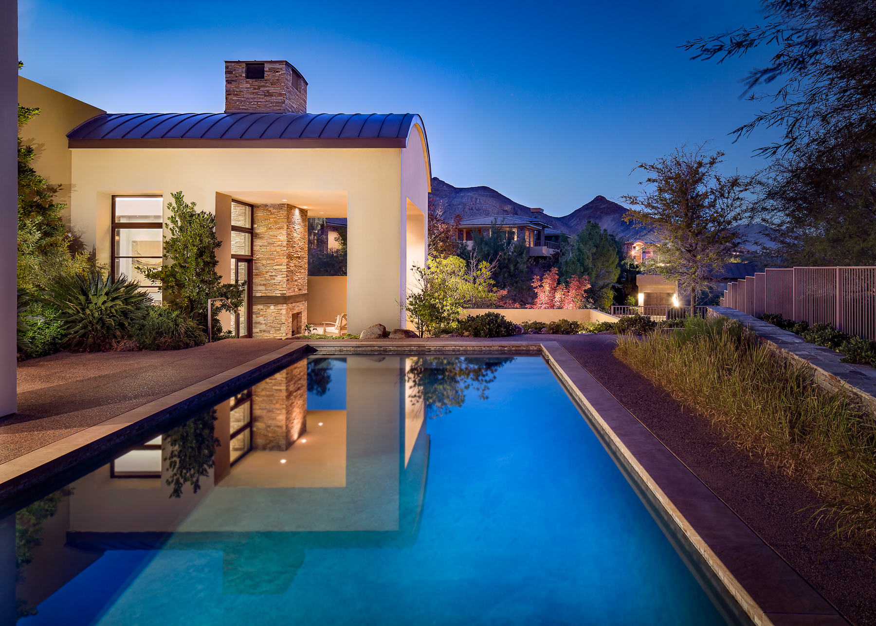 Private Residence at Twighlight with Swimming Pool