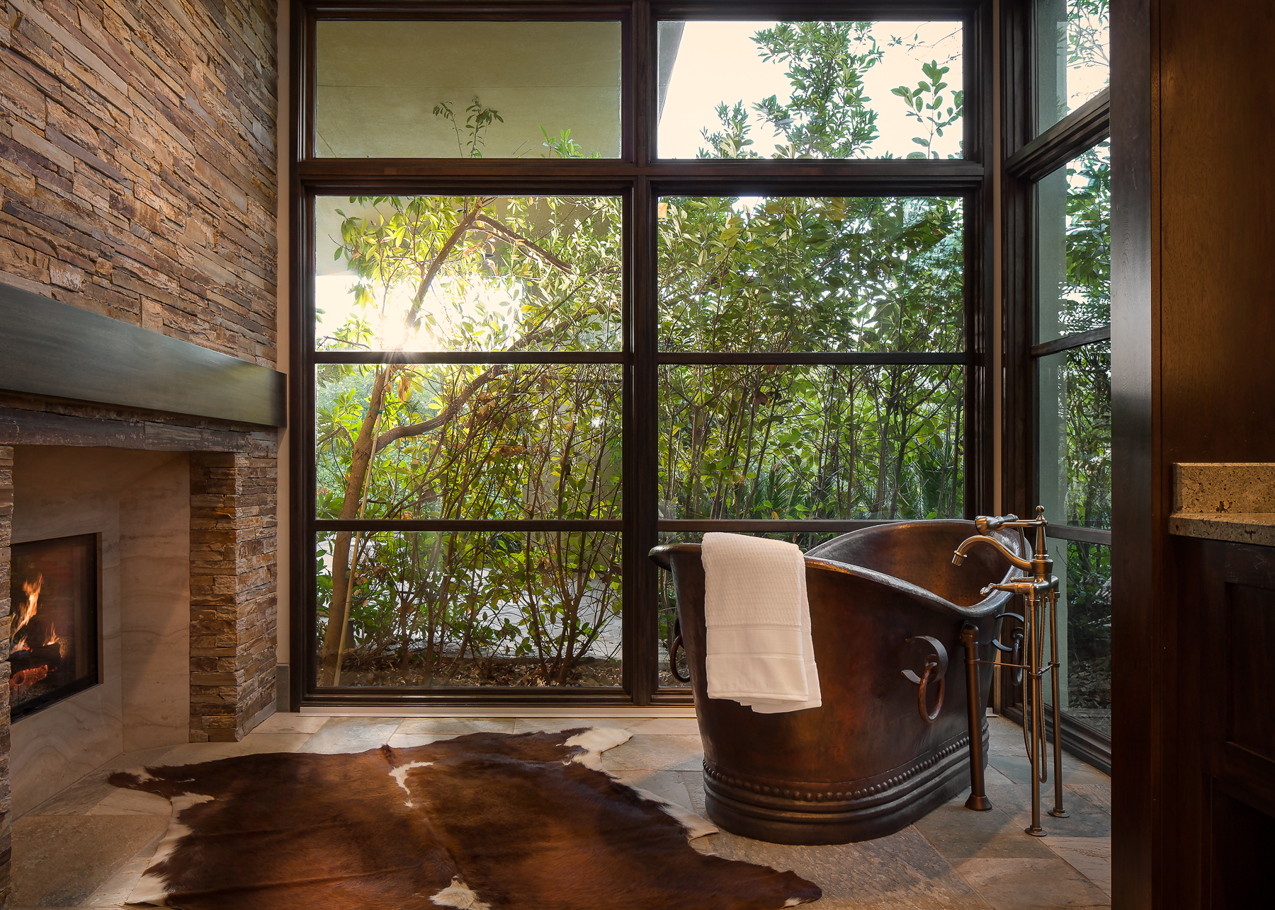 Bathtub and Fireplace