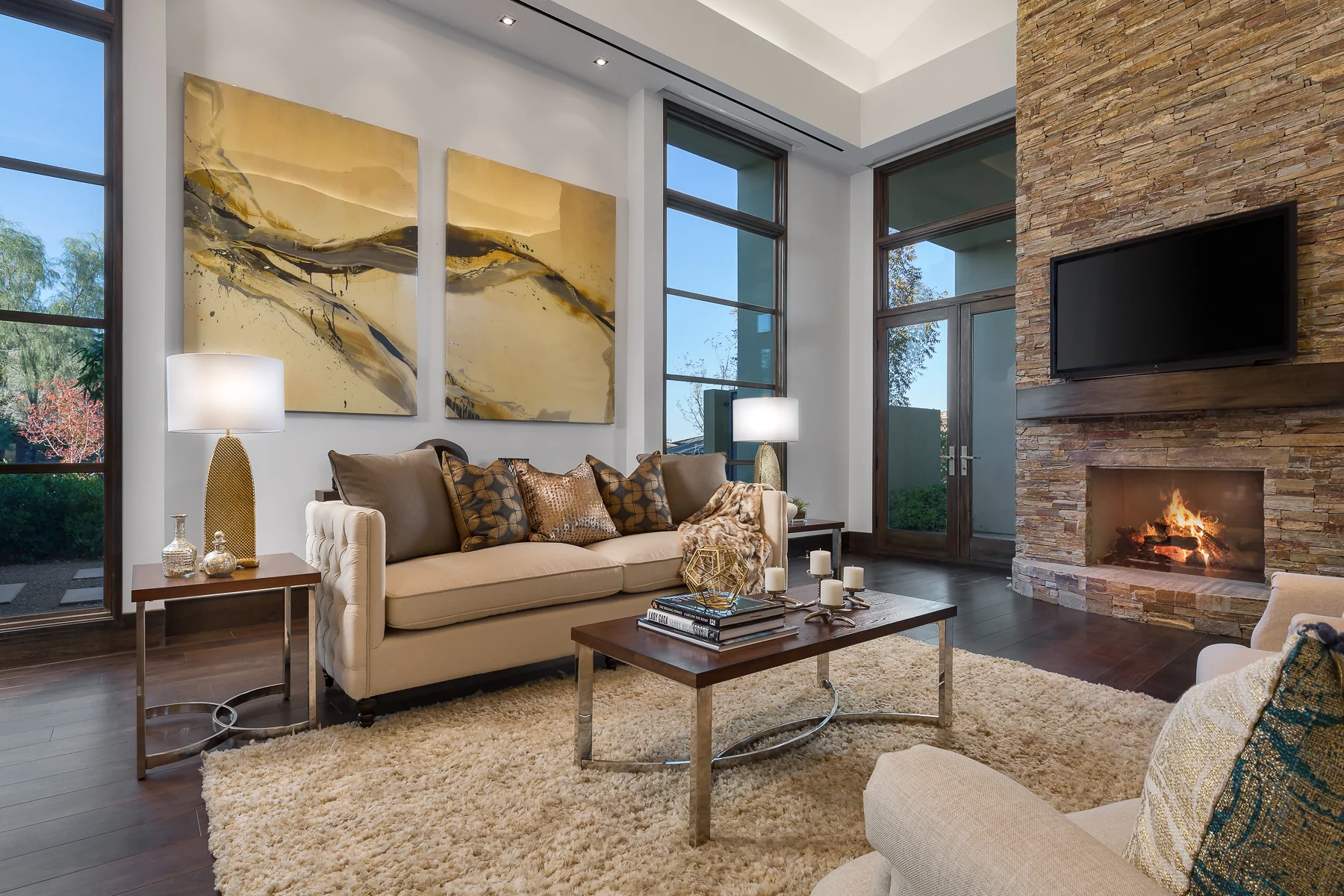 Living Room with Fireplace