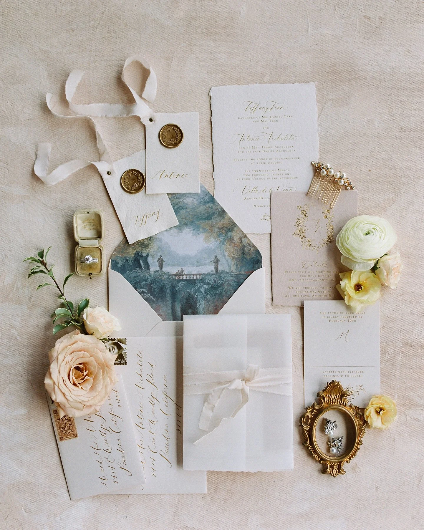 T&amp;A&rsquo;s beautiful wedding suite was so timeless&mdash; years later and it&rsquo;s still a favorite ✨// @villadelavina @every.little.something @rewindfilmlab @uniquefloraldesigns