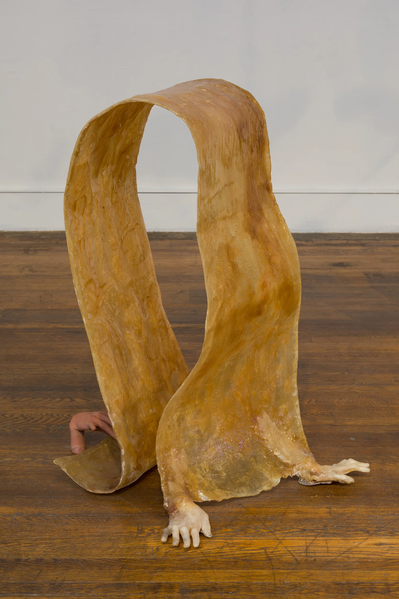 Hermaphroditus’s Reveal I , 2017 Fiberglass cloth, resin, cast resin, gold enamel 42 x 28 x 33 inches