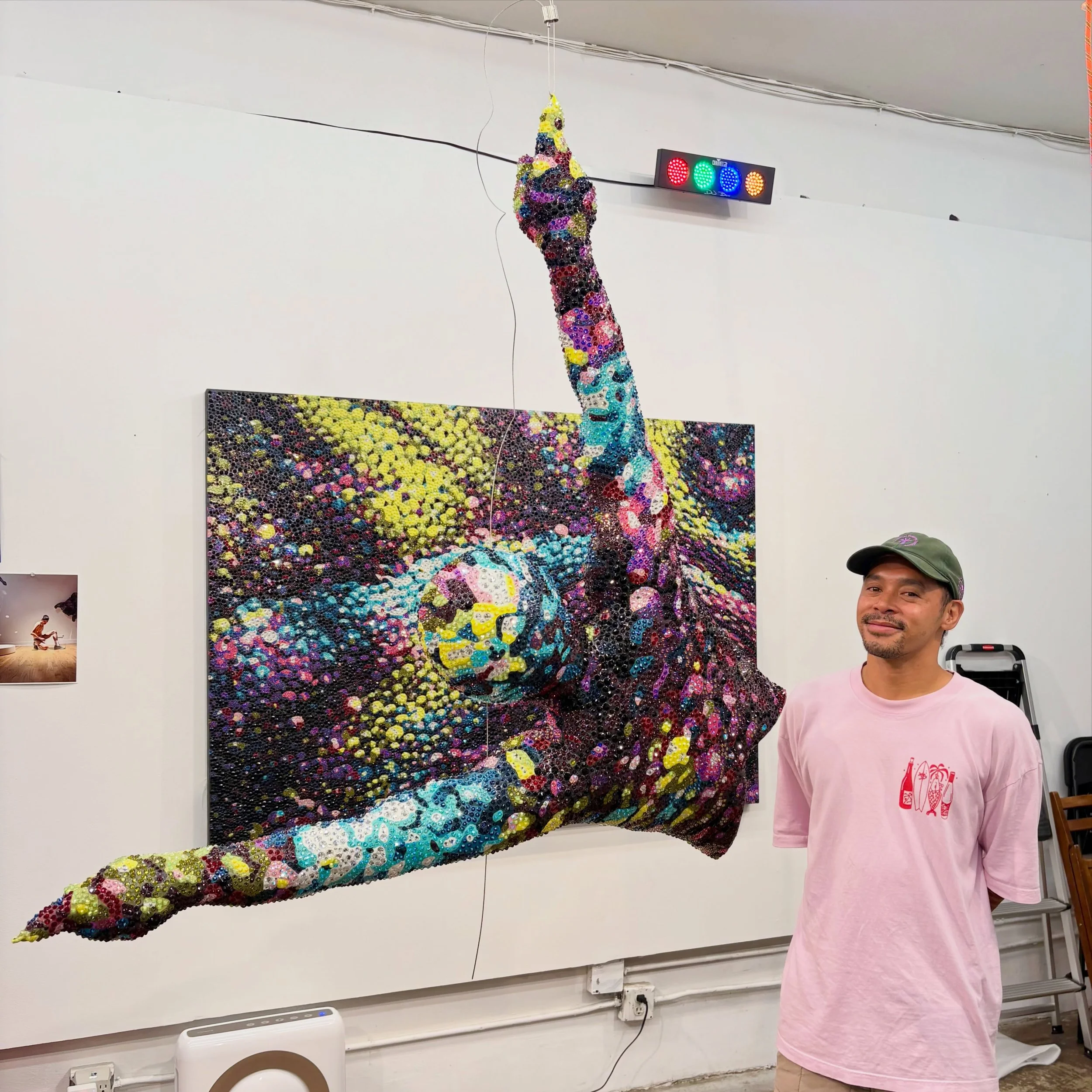 Sleep-deprived, but reenergized by @jaycarlon visiting the studio today! Thank you Jay, and have an amazing time at Log Haven! Can&rsquo;t wait to finish and share the shimmering queer fruits of our collab at @commonwealthandcouncil sooon ✨✨✨