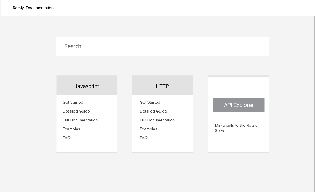 Wireframe: Landing page