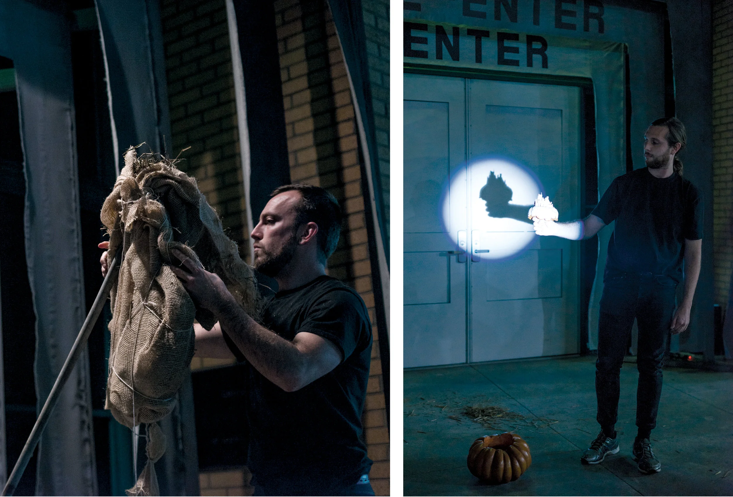Nathan Bockelman presents Dwhule , a straw filled, burlap figure that cannot move on its own free will, and Patrick Michael Ballard presents the possible location of the 7th Chapel within the portal of Pumpkin Spice , a vessel of ancient wisdom that holds infinite worlds within its inner sanctum. Each of these entities draws the us closer to the summoning the activated spirit of the 7th Chapel.