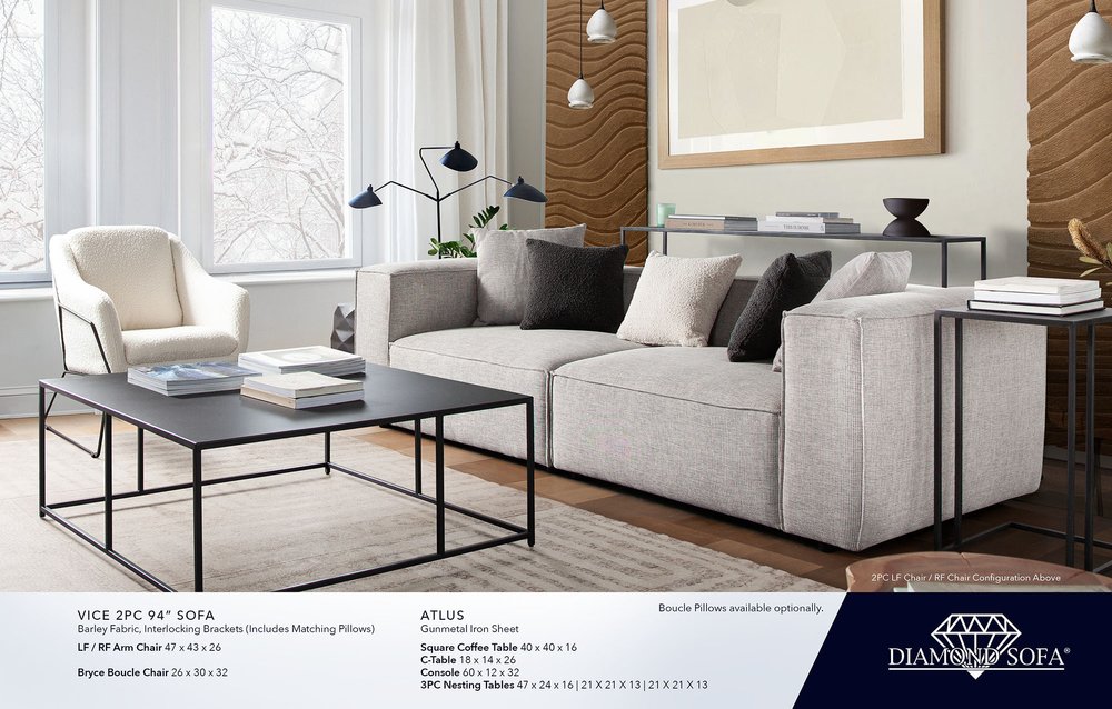Living Room 2 Diamond Sofa Living Room 2 Diamond Sofa, Bryce Convertible Console Table