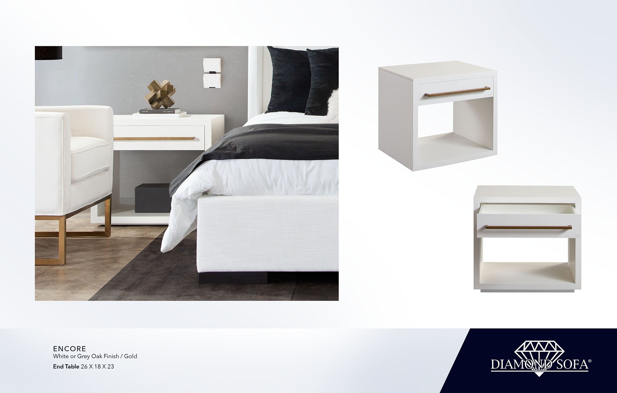 Enocore Nightstand - White