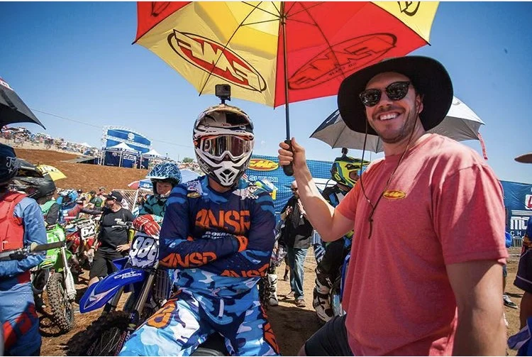 Donny Emler Jr. and I on the line before practie Photo Credit: Derek Garca