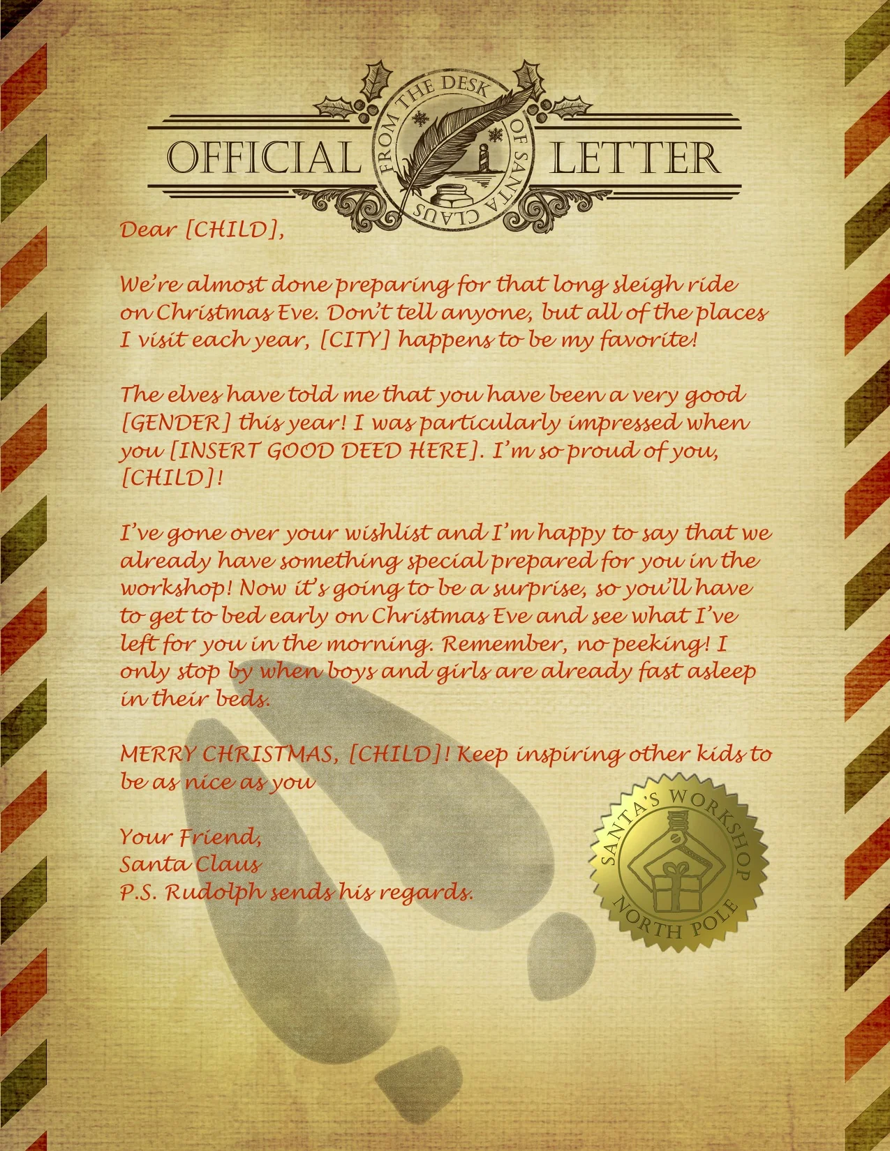 Sample Santa Letter