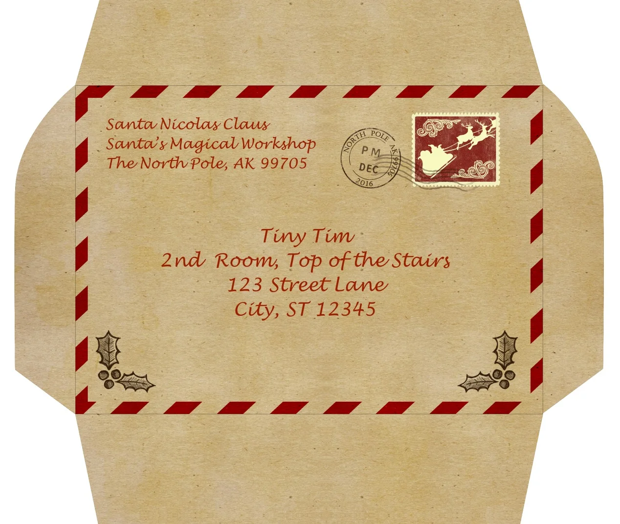 Official Stamped by Santa Envelope