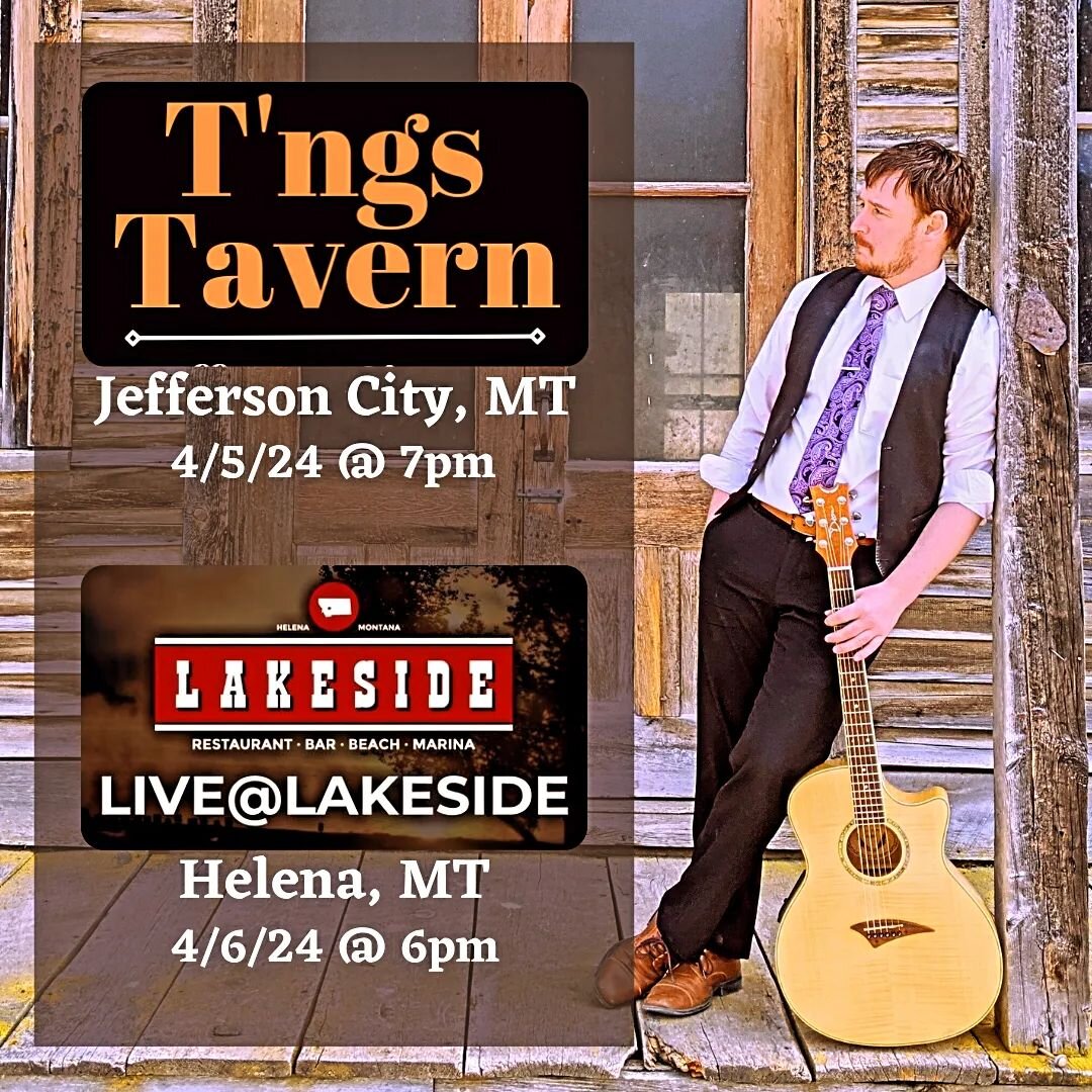 Another weekend of live music for the folks in and around Helena, Montana! 

4/5 Tings Tavern @ 7pm
4/6 Lakeside on Hauser @ 6pm 

#livemusic #montanabar #montanamusic #supportlivemusic #jeffersoncitymontana #helenaevents #helenamontana #lakesideonha