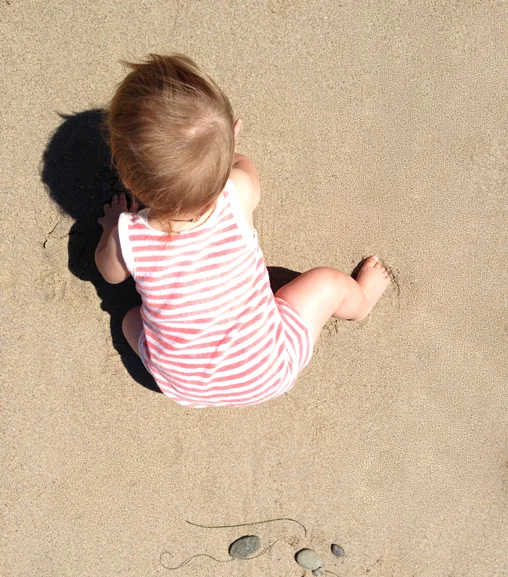 baby's first beach day