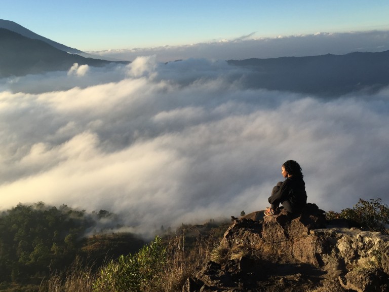 Watching the sunrise after a 2 hour morning hike to Mount Batur
