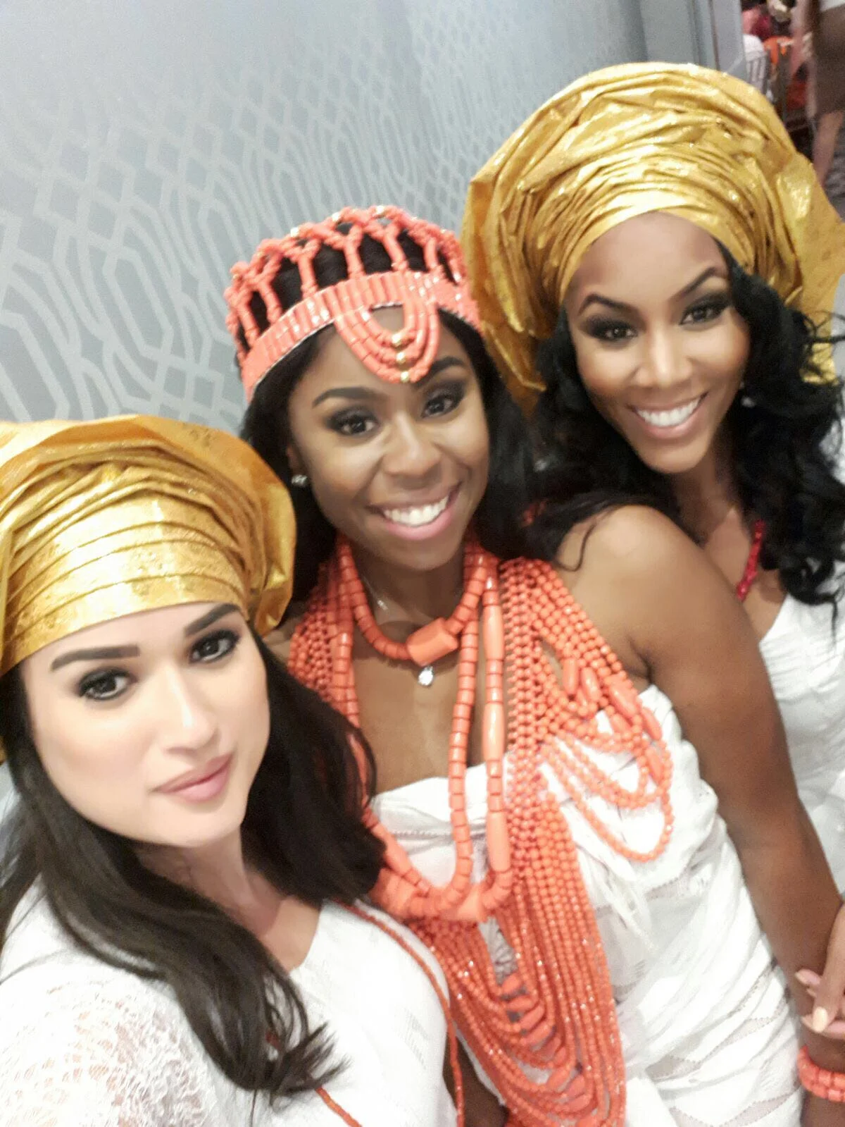 Attending my besties wedding back home, in traditional Nigerian attire :)