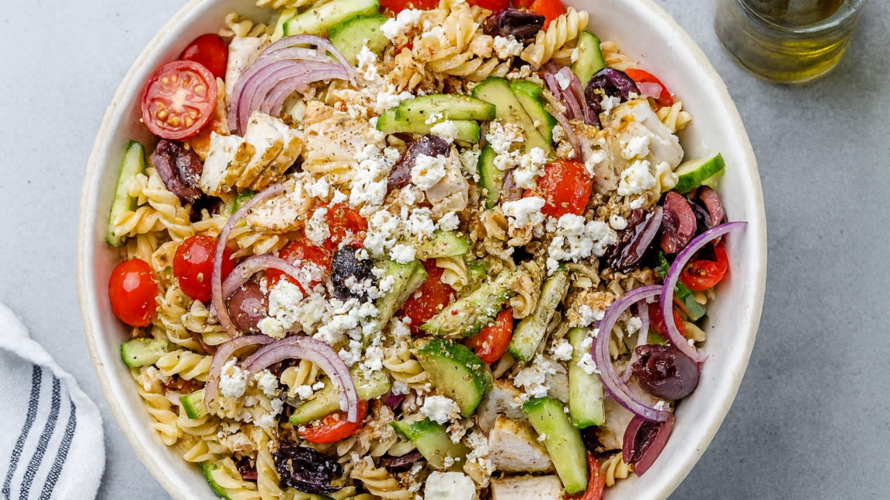 Creamy Chicken Greek Pasta Salad