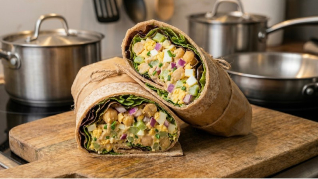 🌱 Egg Salad And Chickpea Wrap