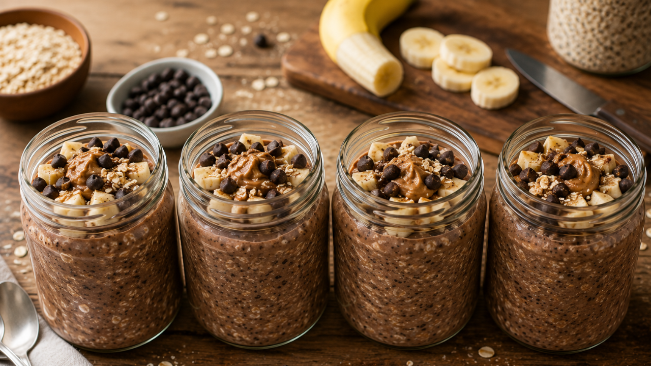 Chocolate Peanut Butter Cup Overnight Oats