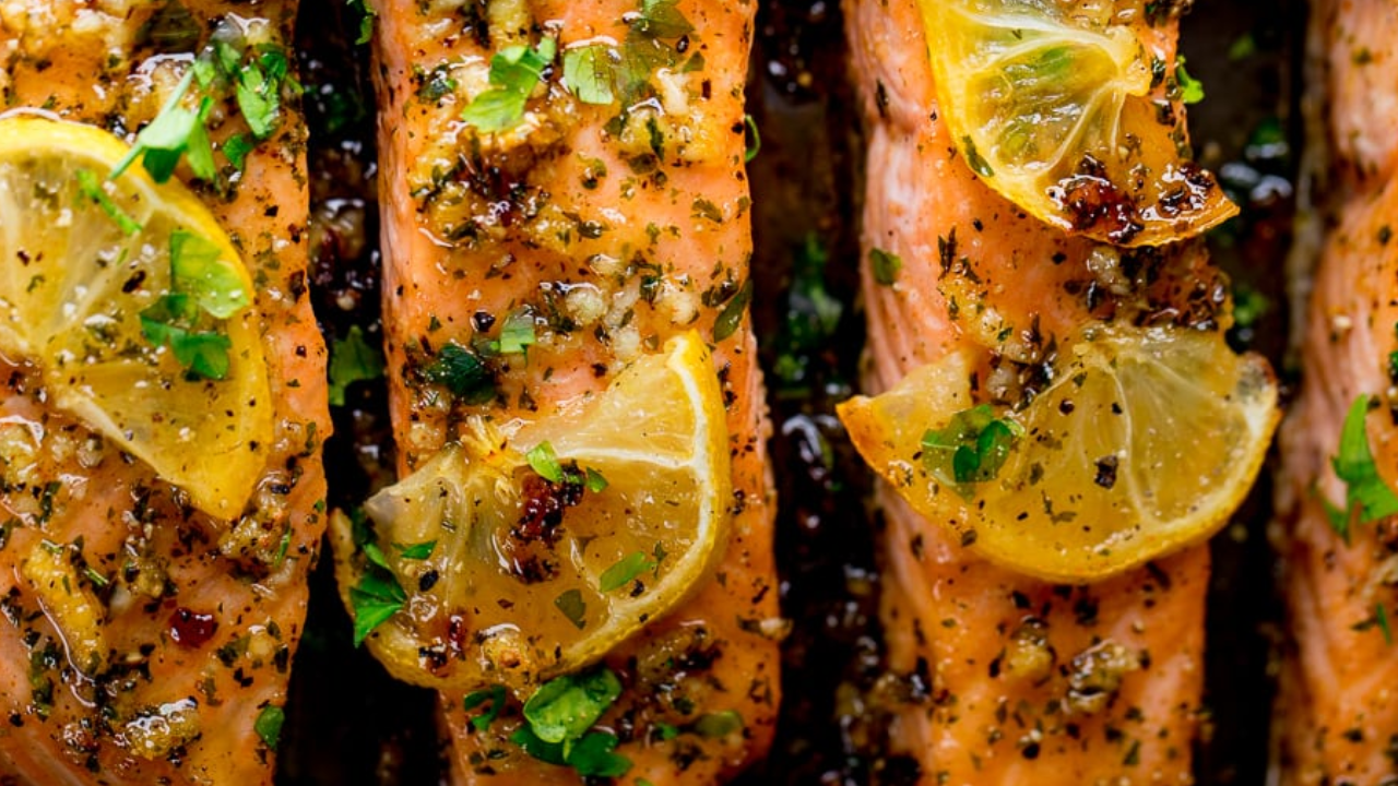 Baked Honey Garlic Salmon w/ Roasted Veggies