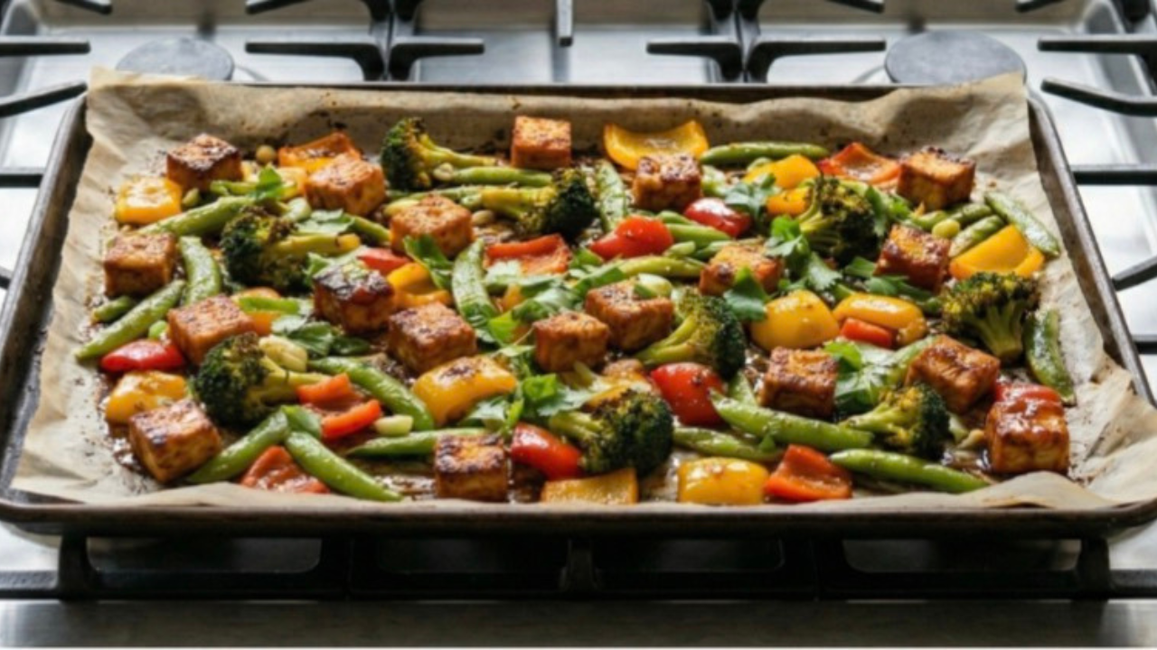 Honey Sriracha Sheet Pan Tofu & Veggies