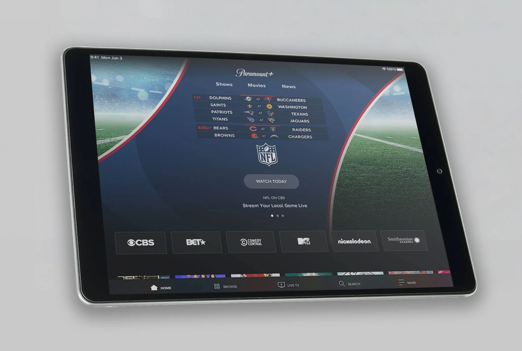   NFL On CBS Sports  marquee design  Paramount+  