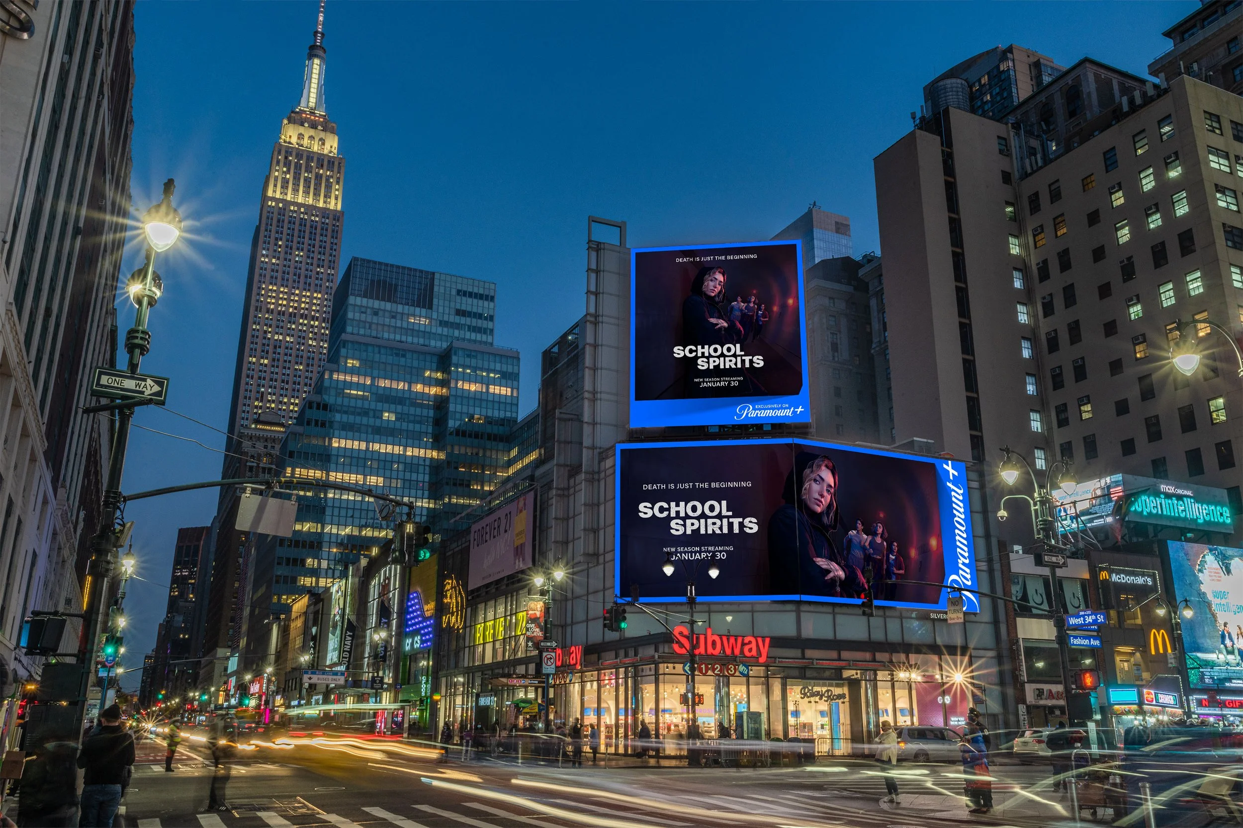   School Spirits  on  Paramount+  DOOH advertisement 