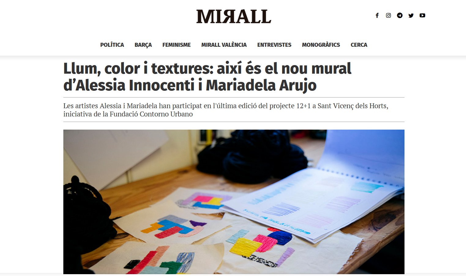 Llum, color i textures: així és el nou mural d’Alessia Innocenti i Mariadela Arujo