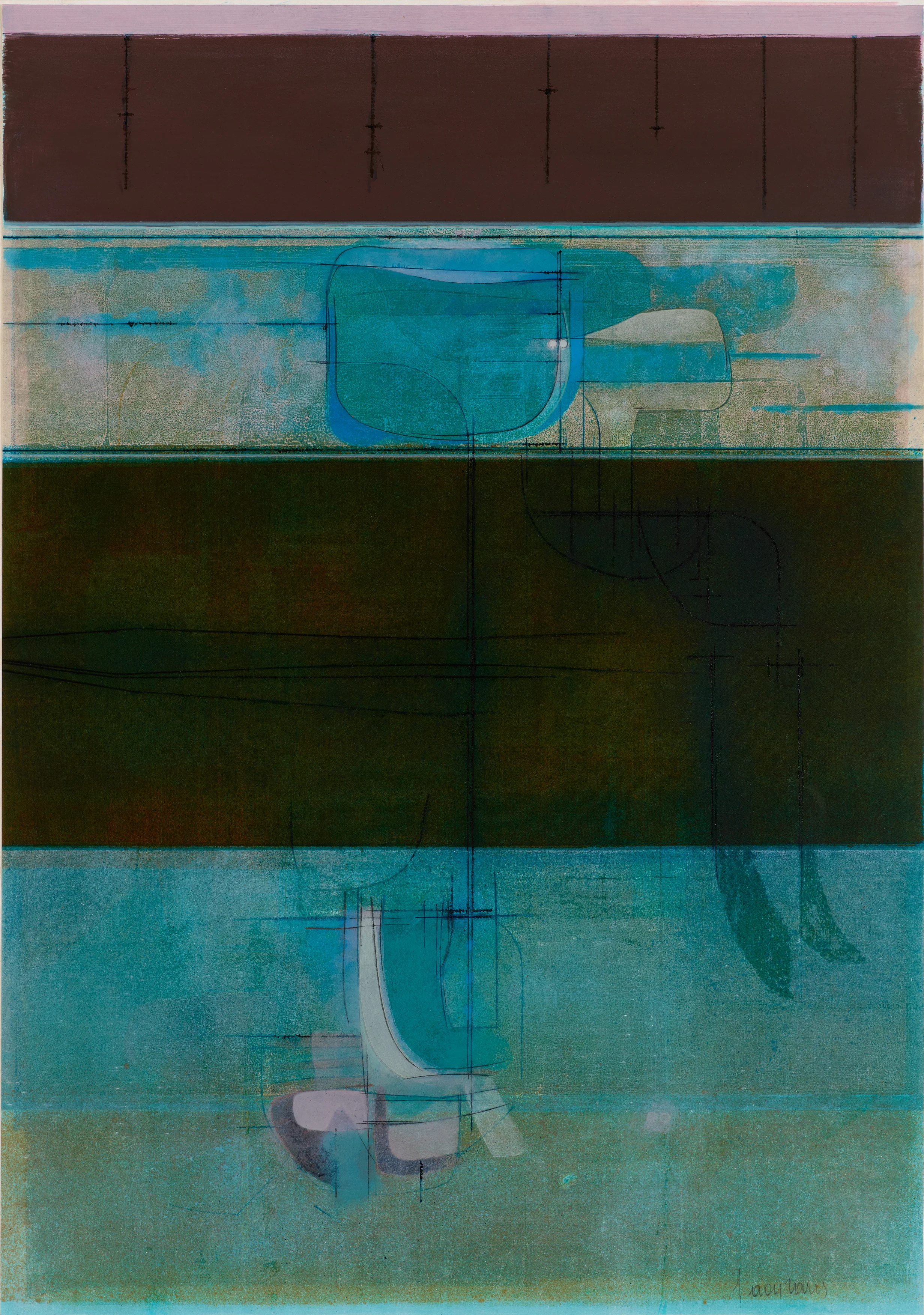 Untitled portrait , 1970s Acrylic and water colour 51 cm x 36 cm