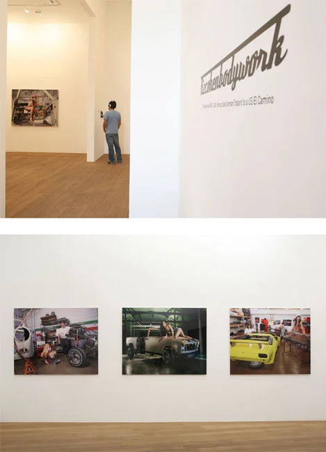 Liz Cohen Exhibition views, bodywork, galerie Laurent Godin, Paris, 2006