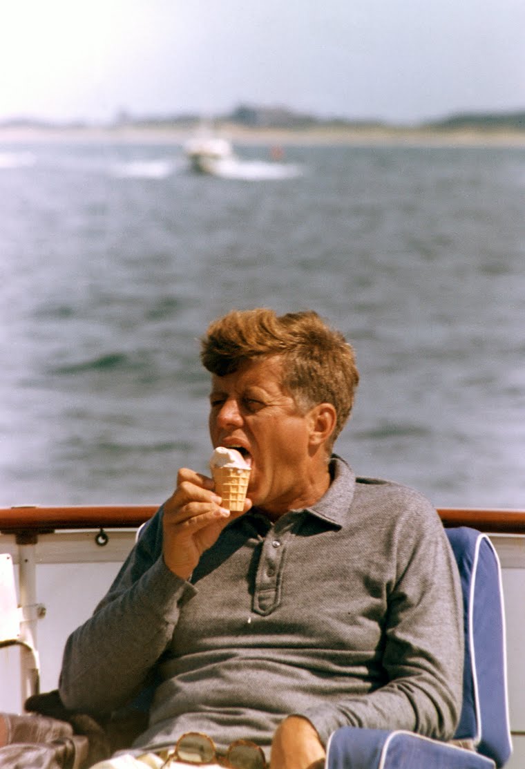 Our 35th President enjoying the finer things. 