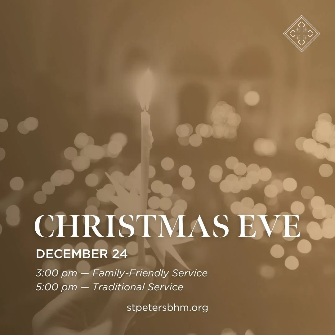 We hope to see you at our Christmas Eve services on Wednesday! Join us at 3:00 pm for a family-friendly service with a more abbreviated sermon for the kids or at 5:00 pm for a more traditional Christmas Eve service. Nursery care will be available dur