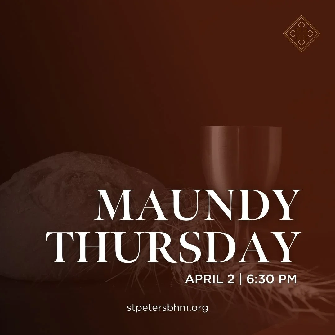 Join us tonight for our Maundy Thursday service at 6:30 pm. This service walks us through Jesus' last night with his disciples before his crucifixion, when he instituted Holy Communion and washed the disciples' feet. Worship with us and prepare your 