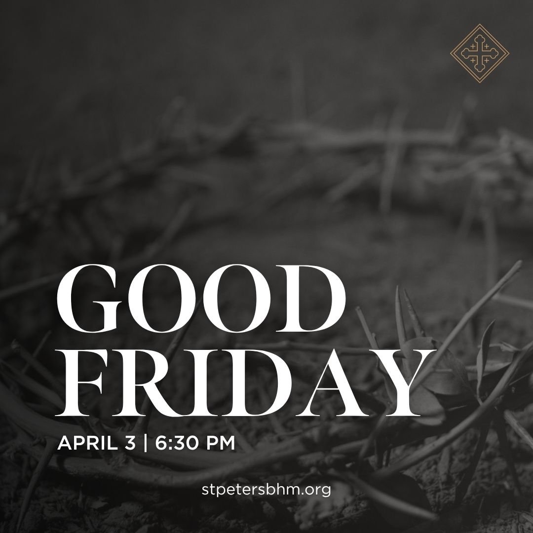 Join us tonight for our Good Friday service at 6:30 pm. This service walks us through Christ's suffering and death in the crucifixion. Worship with us and prepare your heart for the coming celebration of Christ's resurrection! Bring a friend.