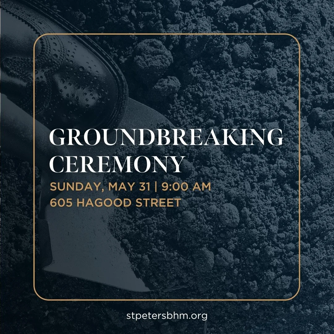 Please join us this Sunday morning at 9:00 am for a brief groundbreaking ceremony at our new property location on 605 Hagood Street! After the ceremony, we will return to our current location on Montevallo for worship at 10:00 am. 

Remember that in 