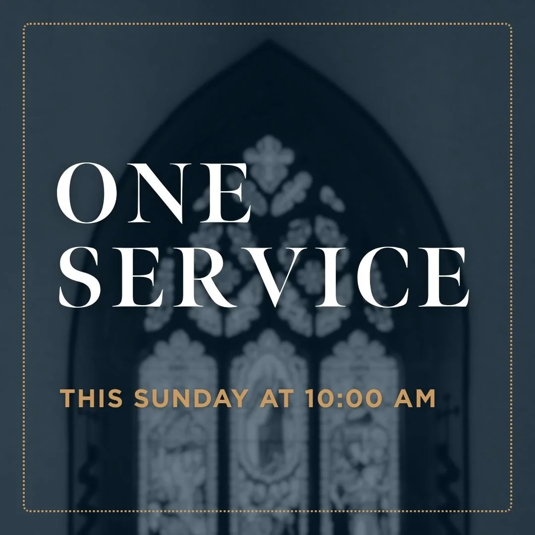 Remember that this Sunday in light of Labor Day Weekend, we'll be gathering together for only ONE worship service at 10:00 am! Our Core Classes and Kids Discipleship classes will not be meeting this Sunday. The nursery will open for children 6 mos. t