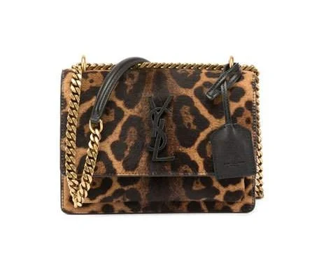 Saint Laurent Sunset Small Calf Hair Crossbody Bag -- There’s nothing tame about this leopard print calf hair crossbody! Whether styling with jeans and heels or an LBD, it definitely calls for a wild girls night out.