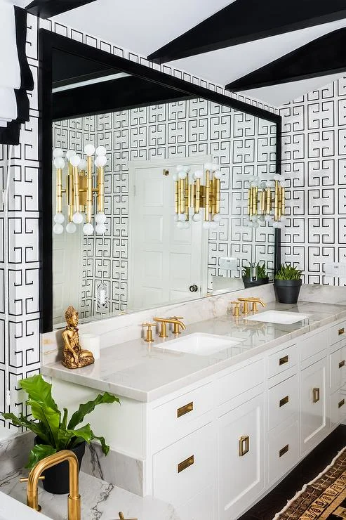 white-black-bathroom-noir-greek-key-wallpaper-brass-square-vanity-pulls.jpg
